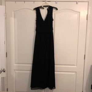 Black V-neck dress